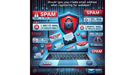 Should I give my private e-mail while registering on websites?
